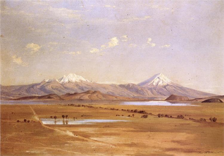 Camino a Chalco con los vocanes, 1895 - José María Velasco Gómez