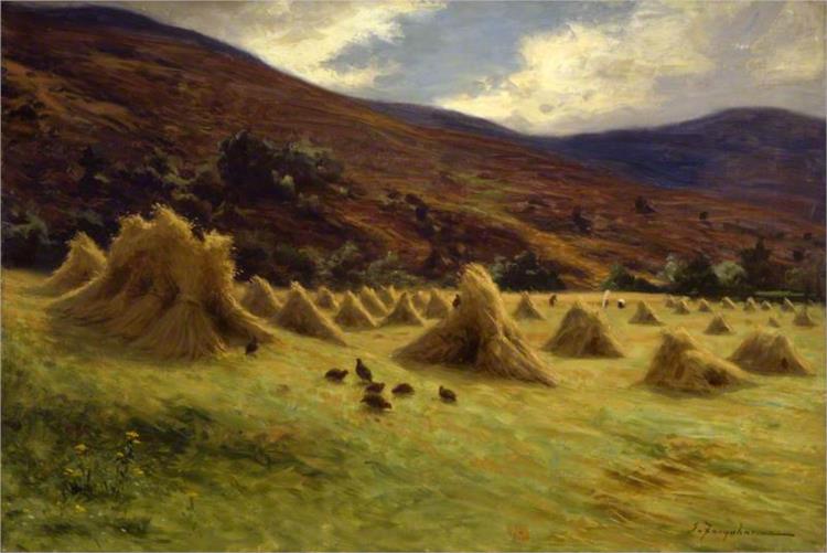Harvesting, Forest of Birse, Aberdeenshire, 1900 - Joseph Farquharson