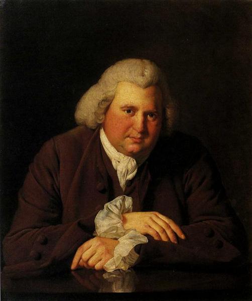Portrait of Dr Erasmus Darwin (1731-1802) scientist, inventor and poet, grandfather of Charles Darwin, 1770 - Joseph Wright of Derby