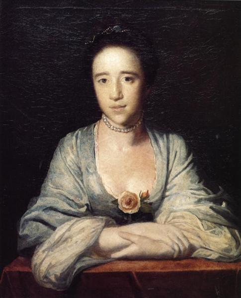 Young Woman Leaning on a Ledge, 1760 - Джошуа Рейнольдс