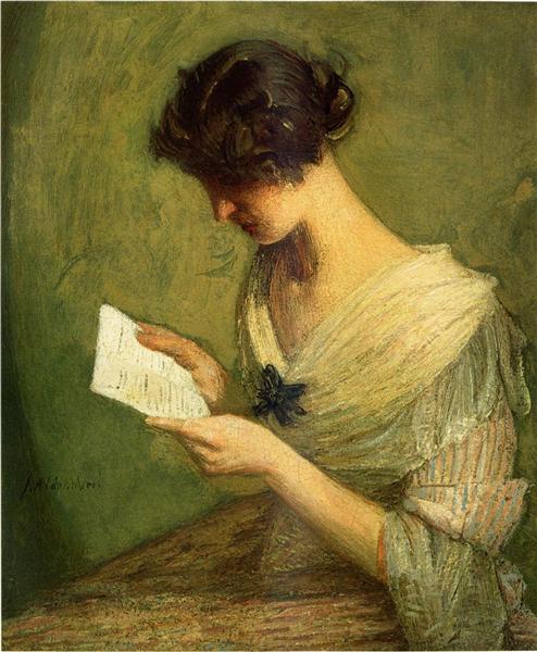 The Letter, c.1910 - Julian Alden Weir