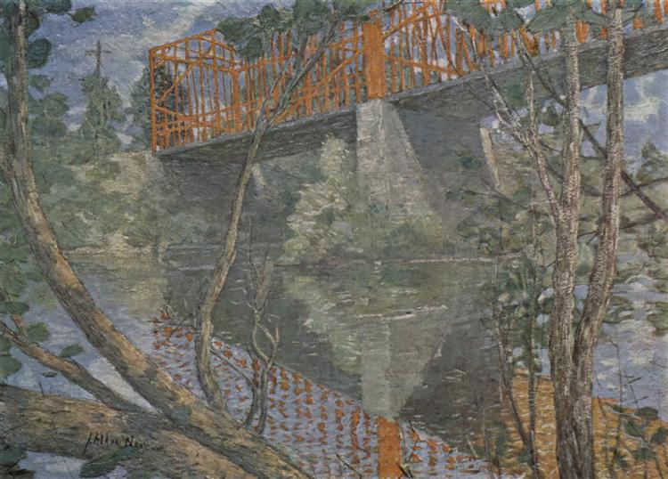 The red bridge, 1890 - Джулиан Олден Вейр