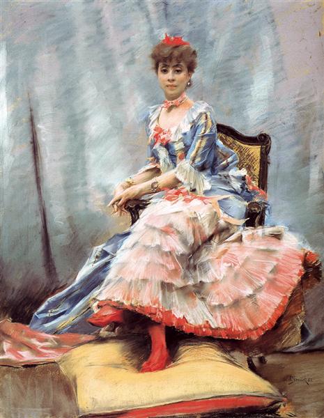 Portrait Of Laure Hayman, 1882 - Julius Stewart