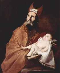 Saint Simeon with the Christ child - Хосе де Рибера