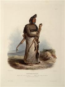 Mexkemahuastan, Chief of the Gros-Ventres of the Prairies, plate 20 from Volume 1 of 'Travels in the Interior of North America' - Karl Bodmer