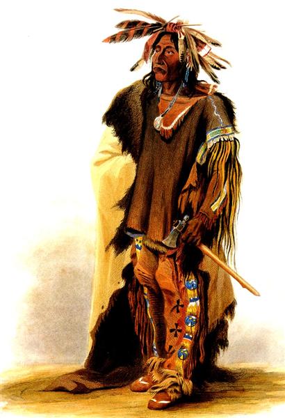Wahk-ta-Ge-Li, a Sioux warrior, 1833 - Karl Bodmer