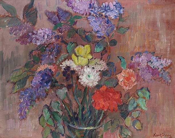 Spring Bouquet with Lilacs - Karl Schrag