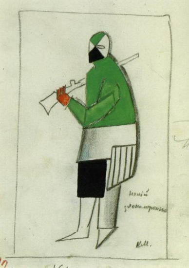 Costume for Victory over the Sun opera. Some evil man, 1913 - Kazimir Malevich