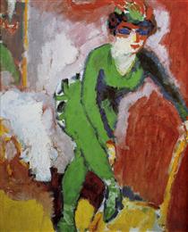 Woman with Green Stockings - Кес ван Донген