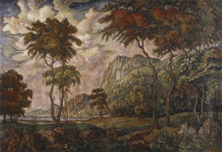Landscape with trees, 1924 - Konstantin Bogaevsky