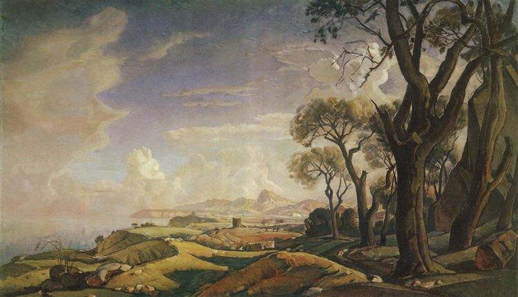 Пейзаж с деревьями, 1927 - Константин Богаевский