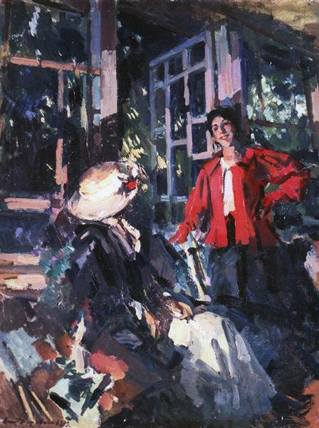 At the Window, 1919 - Konstantin Alexejewitsch Korowin
