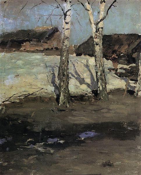 Последний снег, c.1870 - Константин Коровин