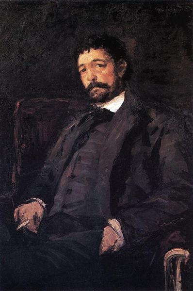 Portrait of Italian singer Angelo Masini, 1890 - Костянтин Коровін