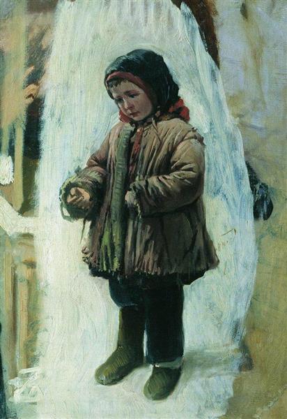 Child on the Snow - Konstantin Makovsky