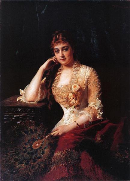 Female Portrait, c.1880 - Konstantin Makovsky