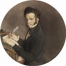 Alexander Pushkin at Work - Konstantín Sómov