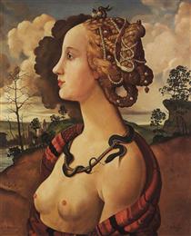 Copy of 'Portrait of Simonetta Vespucci' by Piero di Cosimo - Костянтин Сомов