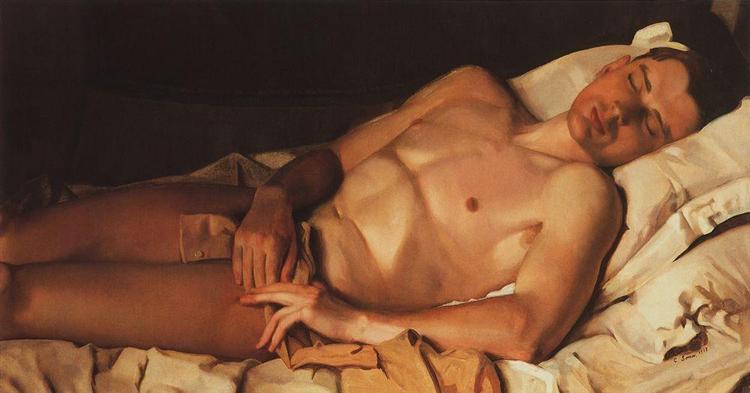 Naked Young Man (B. Snezhkovsky), 1937 - Konstantin Somov