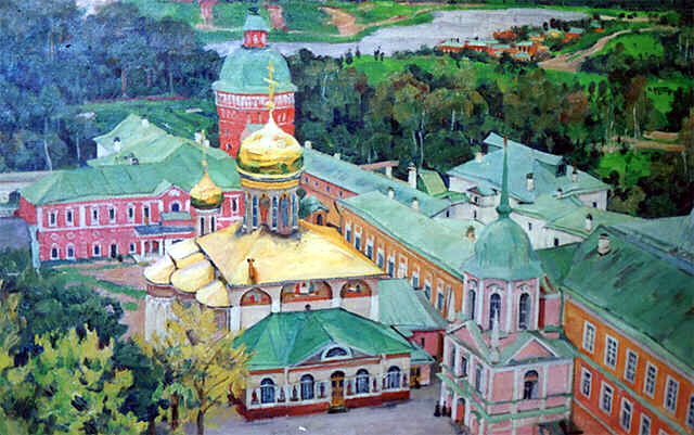 Troitsky Cathederal in Troitse-Sergiyev Monastery - Konstantin Yuon