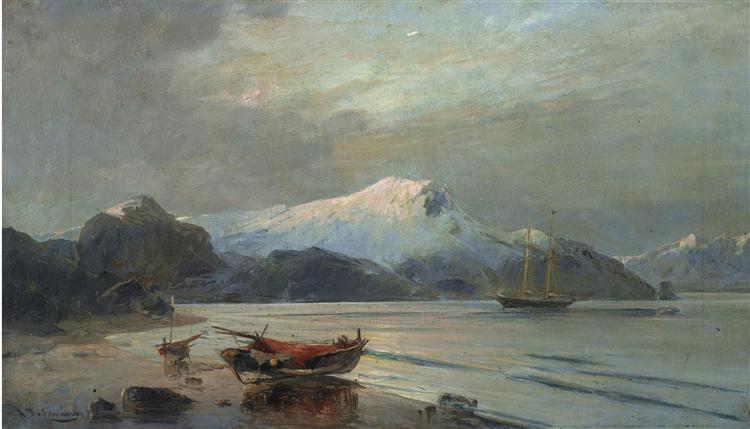 Bay with boats - Constantinos Volanakis