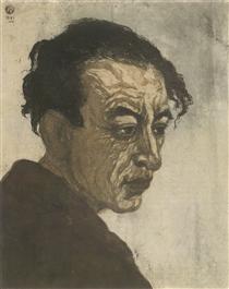 Portrait of Sakutarō Hagiwara - Onchi Kōshirō