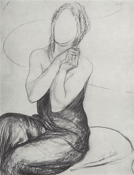 Drawing a picture of the Witch, 1908 - Kuzma Petrov-Vodkin
