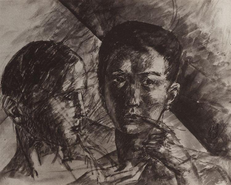 Head of boys, 1918 - Кузьма Петров-Водкін