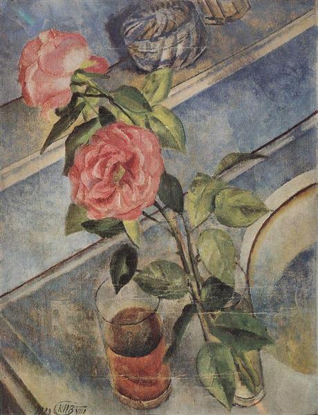Натюрморт с розами, 1922 - Кузьма Петров-Водкин