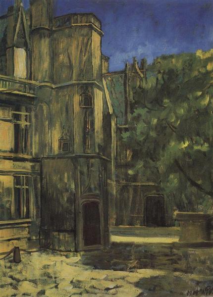 Вид музея Клюни в Париже, 1908 - Кузьма Петров-Водкин
