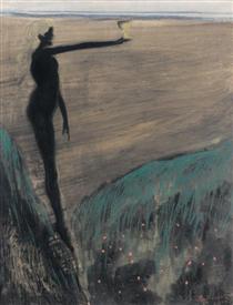 Femme nue tenant une coupe - Леон Спілліарт