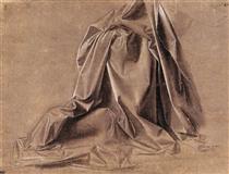 Drapery for a seated figure - Леонардо да Винчи