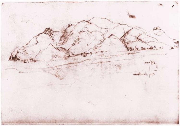 Landscape near Pisa, c.1502 - 達文西