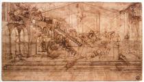 Perspectival study of the Adoration of the Magi - Léonard de Vinci