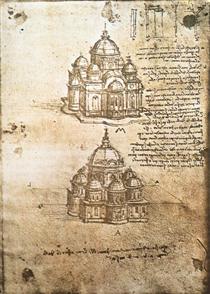 Studies of central plan buildings - Леонардо да Винчи