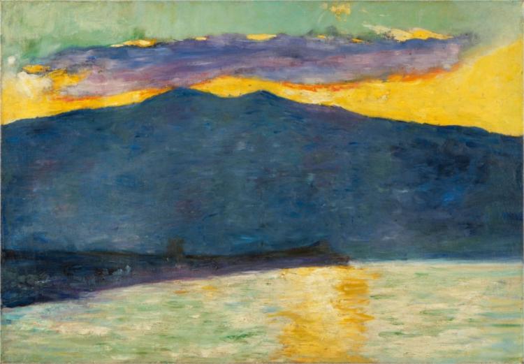 Sonnenuntergang am italienischen See (Oberitalien), 1890 - Lesser Ury