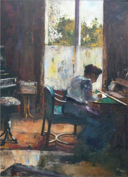 Woman at writing desk, 1898 - Lesser Ury