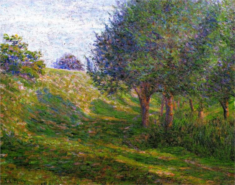 Late Afternoon - Giverny (also known as Railway Embankment - Giverny, Normandy Landscape) - Lilla Cabot Perry
