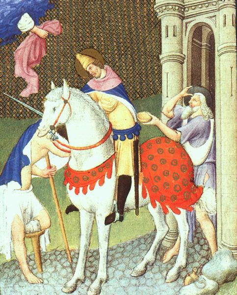 St. Martin with a Beggar, c.1408 - Hermanos Limbourg