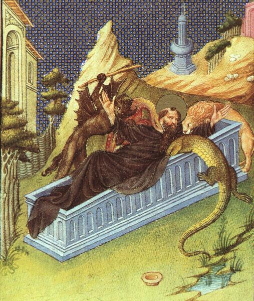 St. Anthony Attacked by Devils, c.1408 - Hermanos Limbourg
