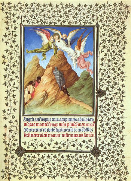 St. Catherine's Body Carried to Mt. Sinai, c.1408 - Limbourg brothers