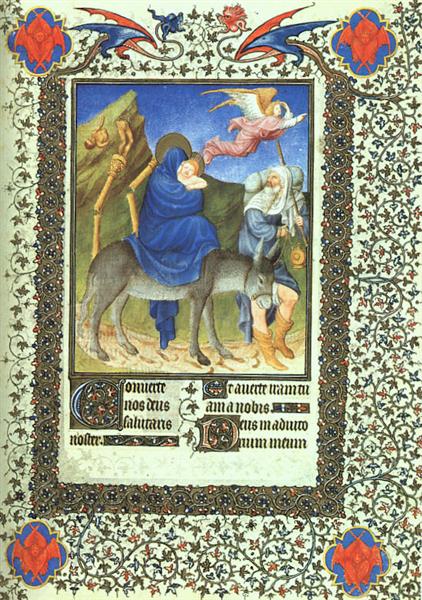 The Flight into Egypt, c.1408 - Limbourg brothers