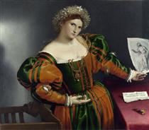 A Lady with a Drawing of Lucretia - Lorenzo Lotto