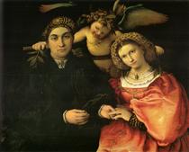 Porträt des Messer Marsilio und seiner Frau - Lorenzo Lotto