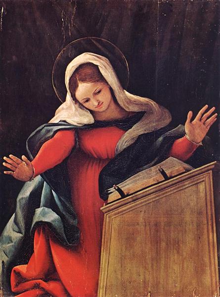 Virgin Annunciated, 1527 - Лоренцо Лотто