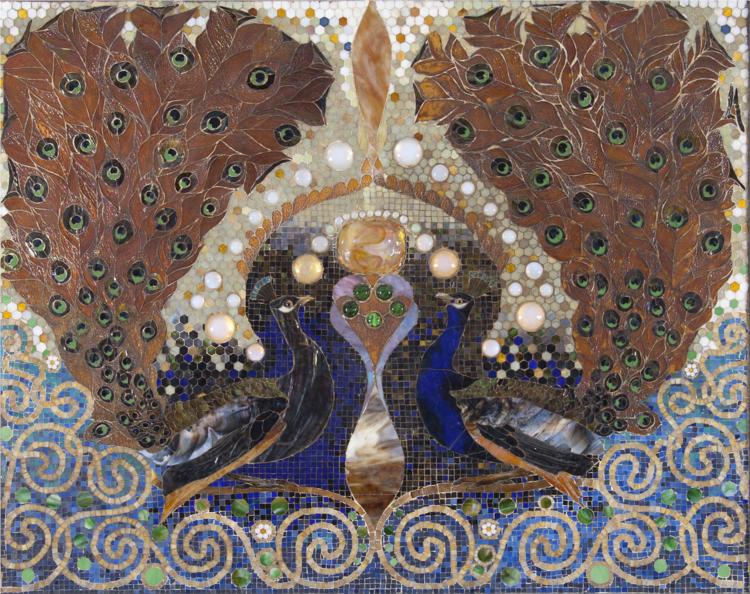 Peacock Mosaic from entrance hall of the Henry O. Havemeyer house, 1891 - Луис Комфорт Тиффани