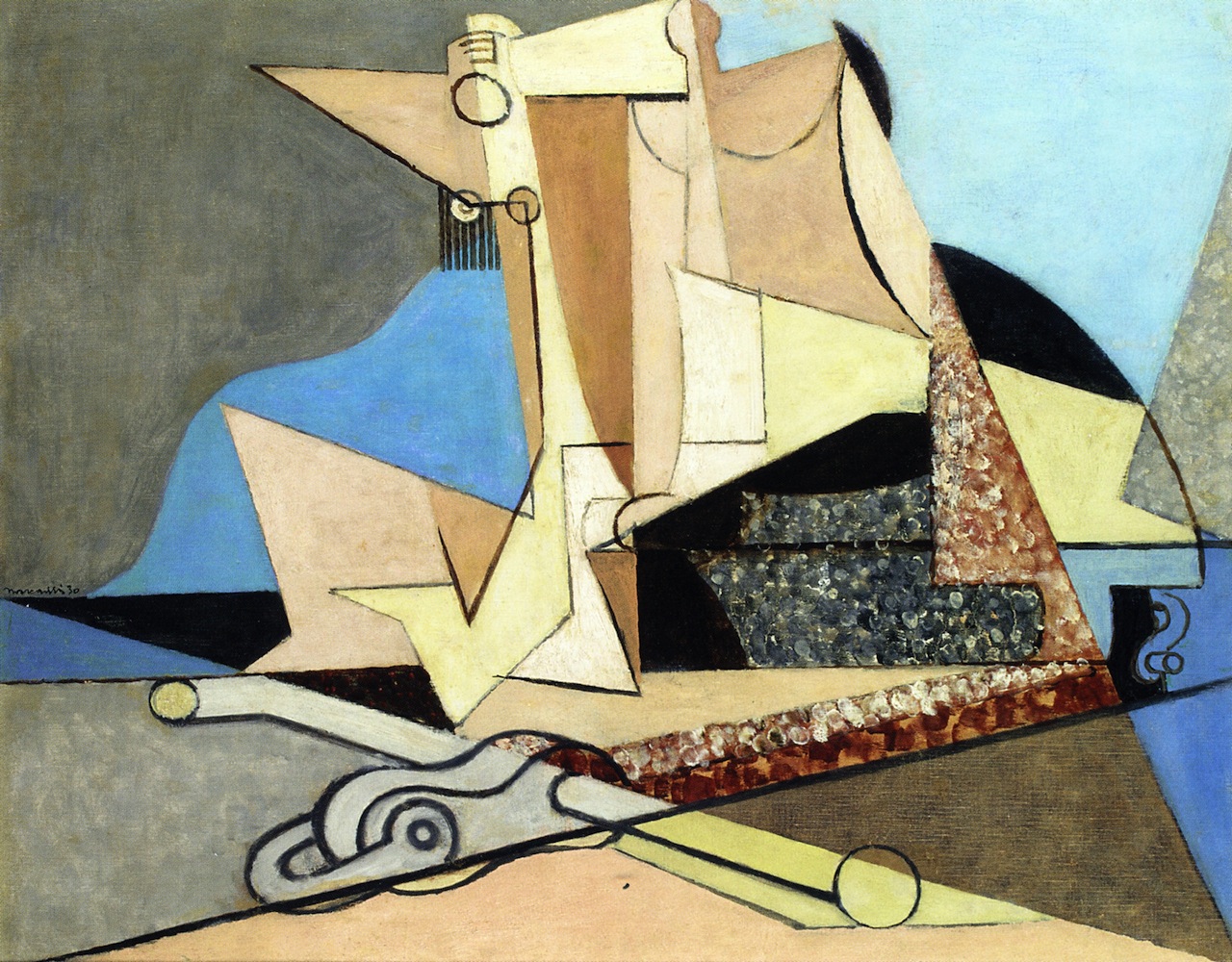 Figures and Marine Anchor - Louis Marcoussis - WikiArt.org ...