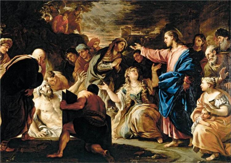 Raising of Lazarus, 1675 - Лука Джордано