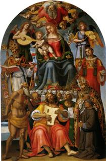 Madonna and Child with Saints - 盧卡·西諾萊利