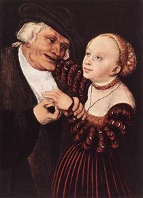 Old Man and Young Woman - Lucas Cranach el Viejo